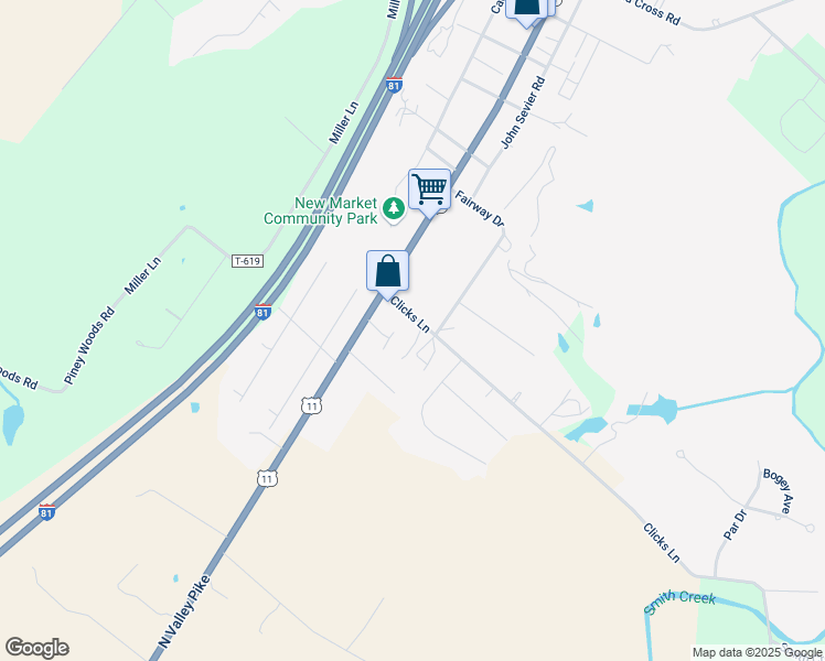 map of restaurants, bars, coffee shops, grocery stores, and more near 39 Greenview Lane in New Market