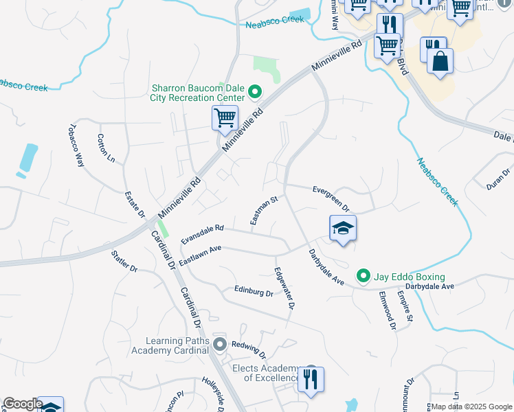 map of restaurants, bars, coffee shops, grocery stores, and more near 14563 Eastman Street in Woodbridge