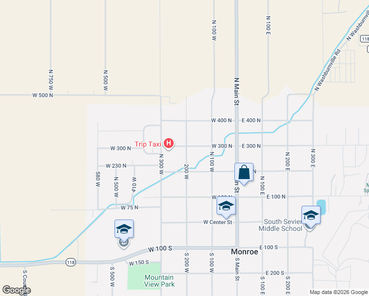 map of restaurants, bars, coffee shops, grocery stores, and more near 295 North 200 West in Monroe