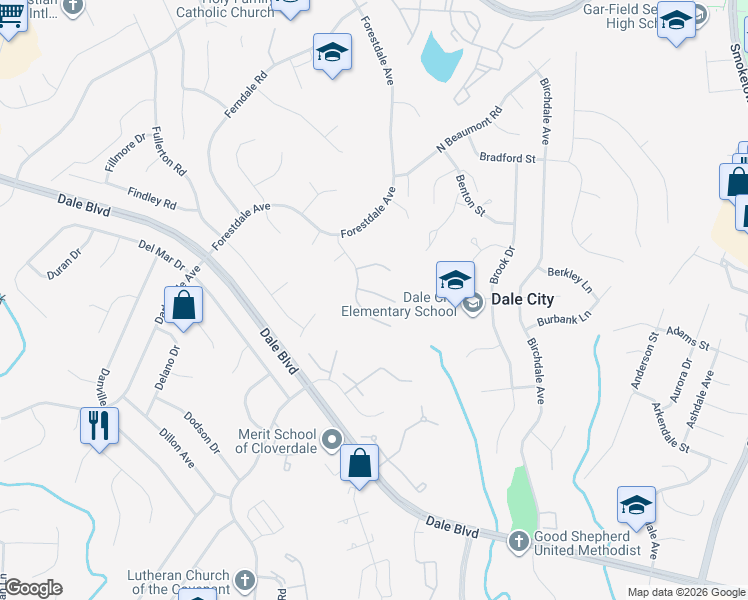 map of restaurants, bars, coffee shops, grocery stores, and more near 3537 Buffalo Court in Woodbridge