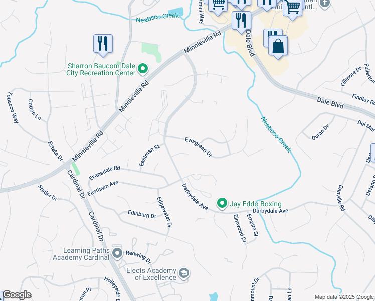 map of restaurants, bars, coffee shops, grocery stores, and more near 4404 Echo Court in Woodbridge