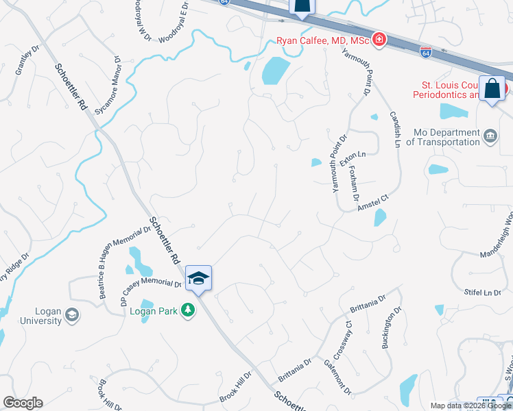 map of restaurants, bars, coffee shops, grocery stores, and more near 14638 Pine Orchard Court in Chesterfield