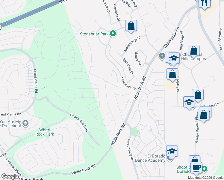 map of restaurants, bars, coffee shops, grocery stores, and more near 3496 Terra Alta Drive in El Dorado Hills