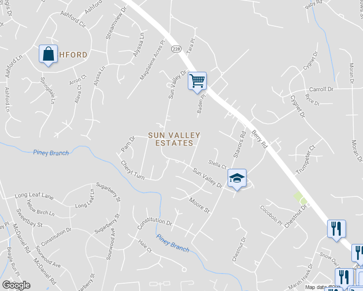 map of restaurants, bars, coffee shops, grocery stores, and more near 10863 Pam Drive in Waldorf