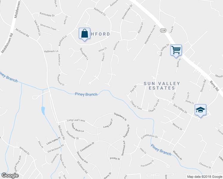 map of restaurants, bars, coffee shops, grocery stores, and more near 3000 Mandarin Place in Waldorf