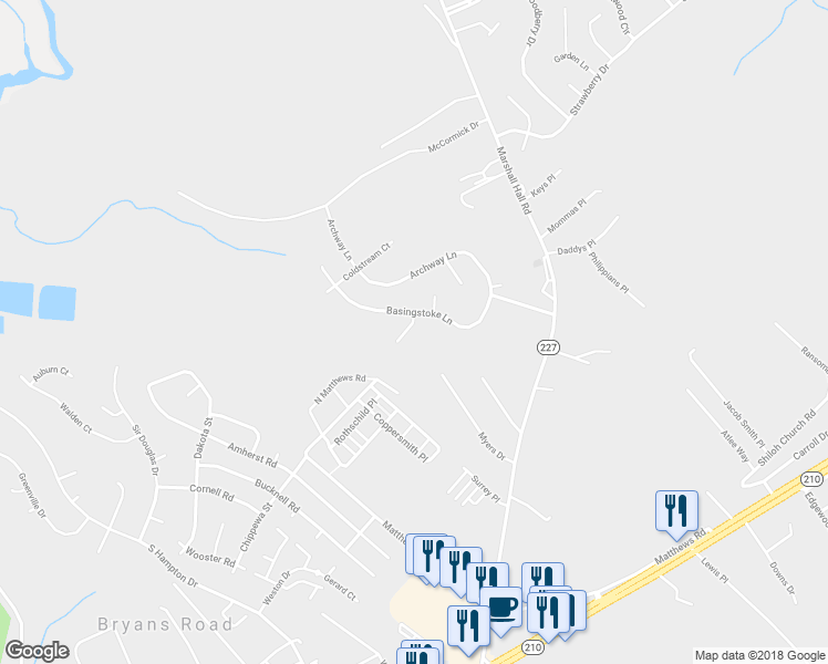 map of restaurants, bars, coffee shops, grocery stores, and more near 6962 Sparks Court in Bryans Road