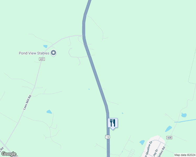 map of restaurants, bars, coffee shops, grocery stores, and more near 9567 James Madison Highway in Warrenton
