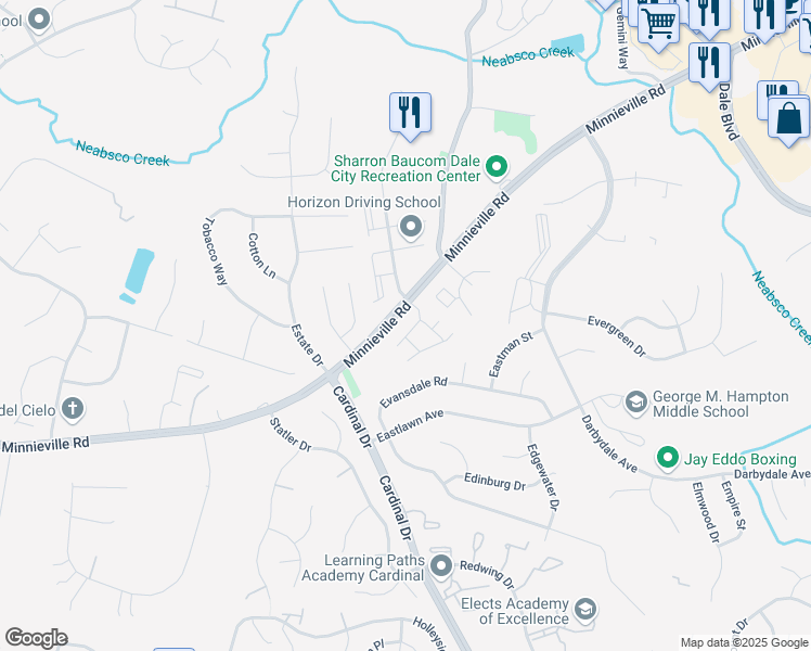 map of restaurants, bars, coffee shops, grocery stores, and more near 4722 Dane Ridge Circle in Dale City