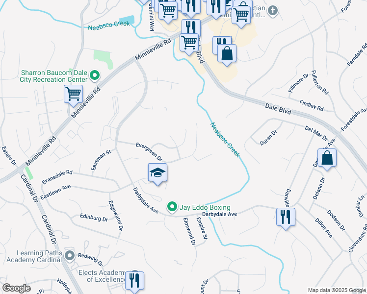 map of restaurants, bars, coffee shops, grocery stores, and more near 4213 Eldorado Drive in Woodbridge