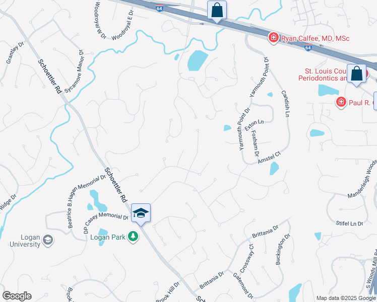 map of restaurants, bars, coffee shops, grocery stores, and more near 14638 Pine Orchard Court in Chesterfield