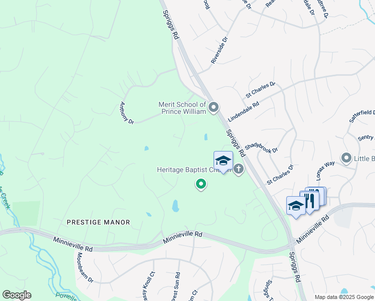 map of restaurants, bars, coffee shops, grocery stores, and more near 14573 Leilani Drive in Woodbridge