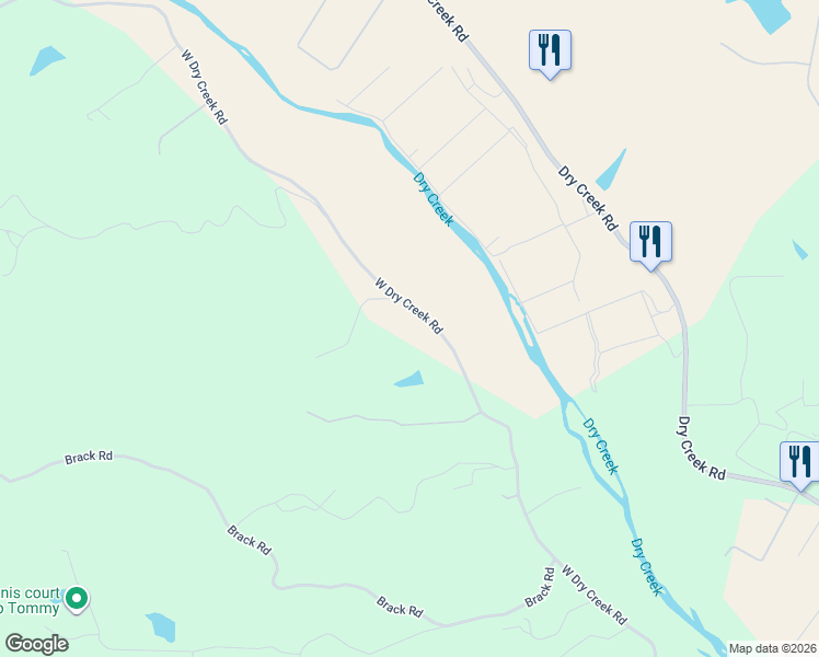 map of restaurants, bars, coffee shops, grocery stores, and more near 2975 West Dry Creek Road in Healdsburg