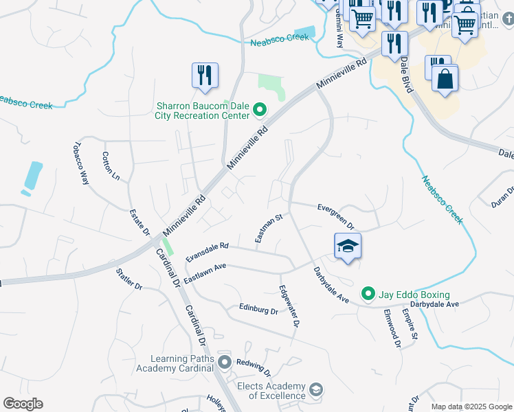 map of restaurants, bars, coffee shops, grocery stores, and more near 4728 South Park Court in Woodbridge
