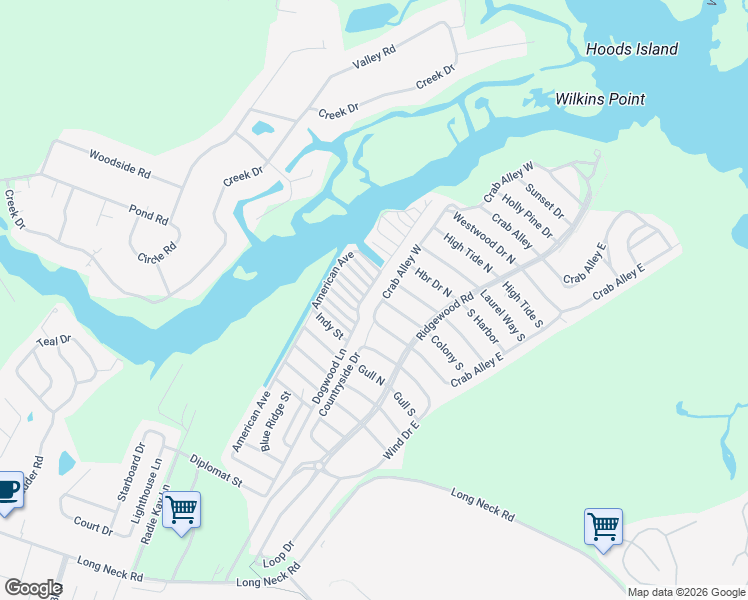 map of restaurants, bars, coffee shops, grocery stores, and more near 25518 Crab Alley West in Millsboro