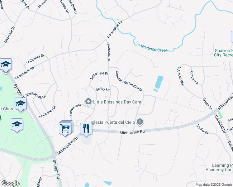 map of restaurants, bars, coffee shops, grocery stores, and more near 5283 Sudberry Lane in Woodbridge