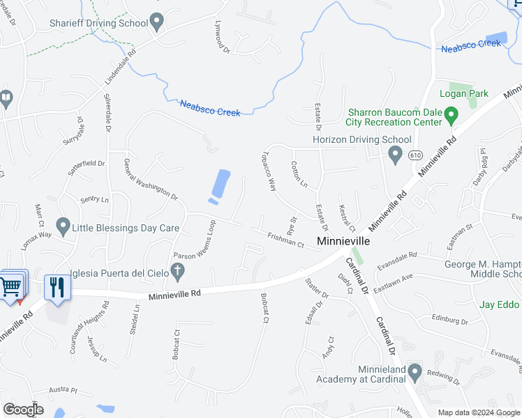map of restaurants, bars, coffee shops, grocery stores, and more near 14544 Gilroy Court in Woodbridge