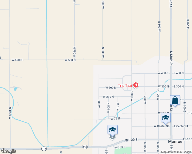 map of restaurants, bars, coffee shops, grocery stores, and more near 359 North 580 West in Central Valley