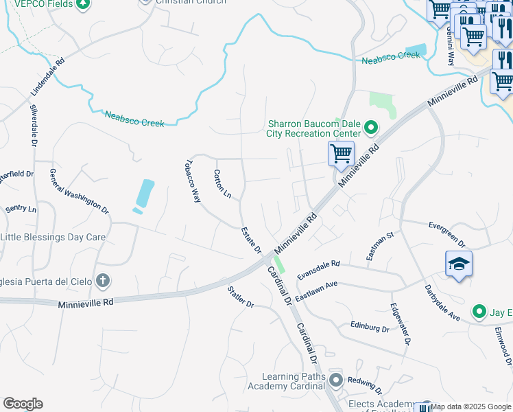 map of restaurants, bars, coffee shops, grocery stores, and more near 14504 Kestral Court in Woodbridge