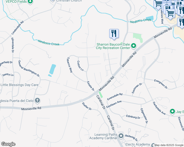 map of restaurants, bars, coffee shops, grocery stores, and more near 14504 Kestral Court in Woodbridge