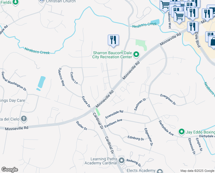 map of restaurants, bars, coffee shops, grocery stores, and more near 4659 Charlton Court in Woodbridge