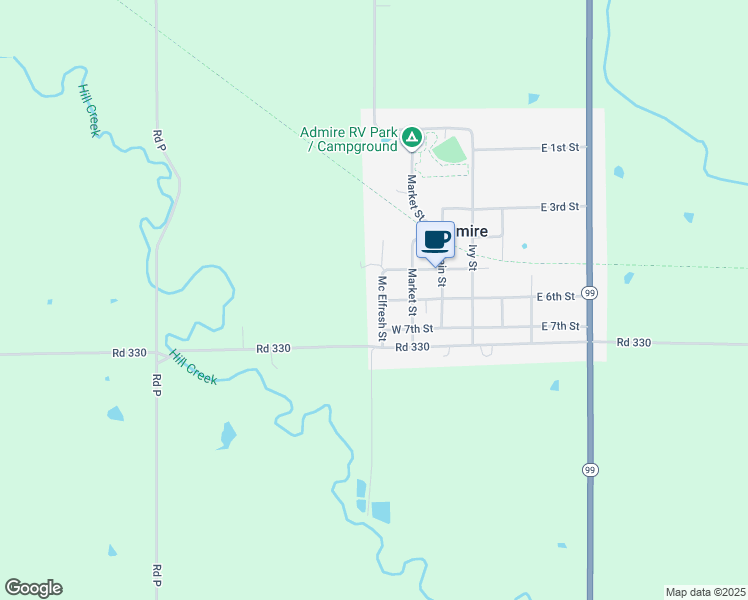 map of restaurants, bars, coffee shops, grocery stores, and more near 601 Mc Elfresh Street in Admire