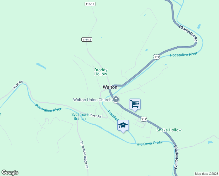 map of restaurants, bars, coffee shops, grocery stores, and more near in Walton