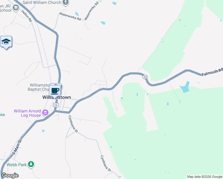 map of restaurants, bars, coffee shops, grocery stores, and more near 103 Arrowhead Drive in Williamstown