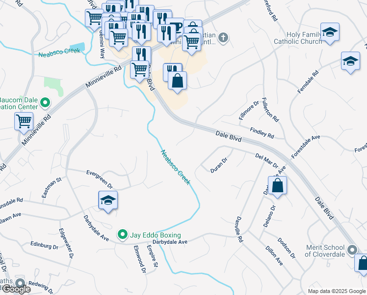 map of restaurants, bars, coffee shops, grocery stores, and more near 14493 Filarete Street in Woodbridge