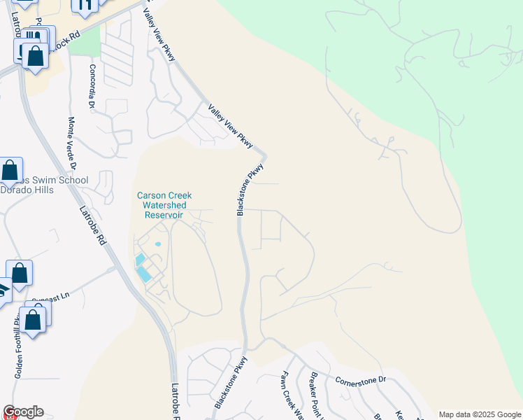 map of restaurants, bars, coffee shops, grocery stores, and more near 444 Orange Blossom Court in El Dorado Hills