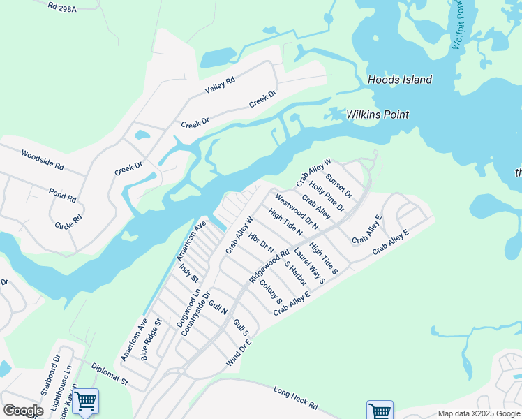 map of restaurants, bars, coffee shops, grocery stores, and more near 1461 High Tide South in Millsboro