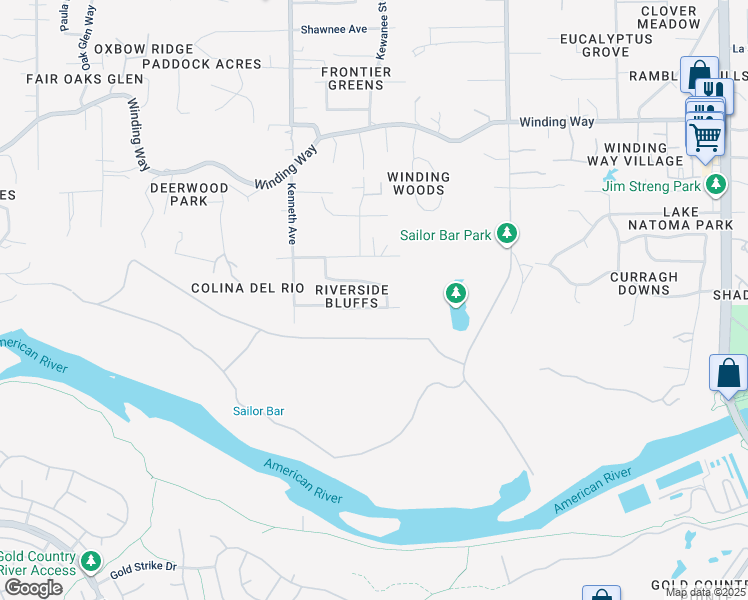 map of restaurants, bars, coffee shops, grocery stores, and more near 8571 Emperor Drive in Fair Oaks