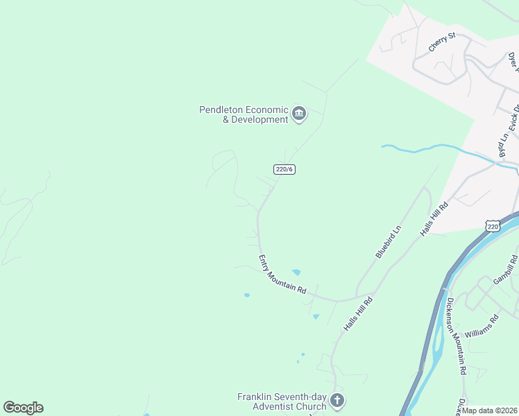 map of restaurants, bars, coffee shops, grocery stores, and more near Entry Mountain Road in Franklin