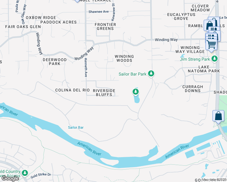 map of restaurants, bars, coffee shops, grocery stores, and more near 8571 Emperor Drive in Fair Oaks