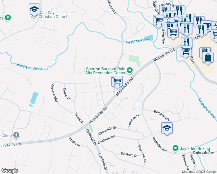 map of restaurants, bars, coffee shops, grocery stores, and more near 4611 Whitaker Place in Woodbridge