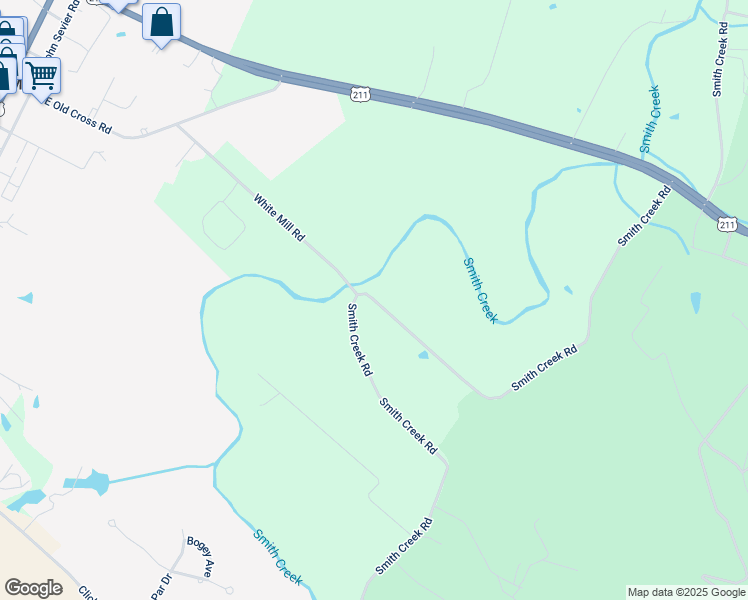 map of restaurants, bars, coffee shops, grocery stores, and more near 1624 Smith Creek Road in New Market
