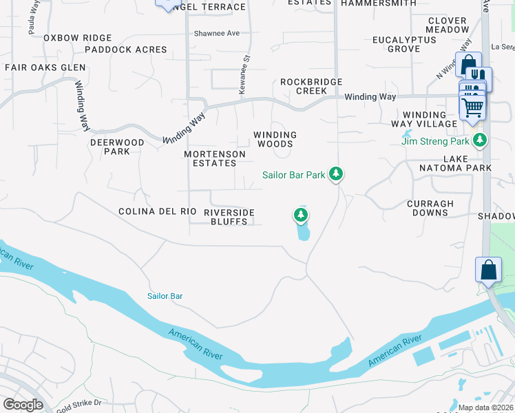 map of restaurants, bars, coffee shops, grocery stores, and more near 8571 Emperor Drive in Fair Oaks