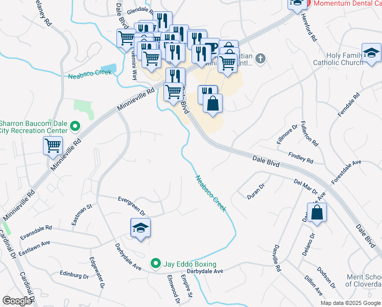 map of restaurants, bars, coffee shops, grocery stores, and more near 14436 Filarete Street in Woodbridge
