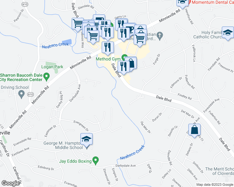 map of restaurants, bars, coffee shops, grocery stores, and more near 14436 Filarete Street in Woodbridge