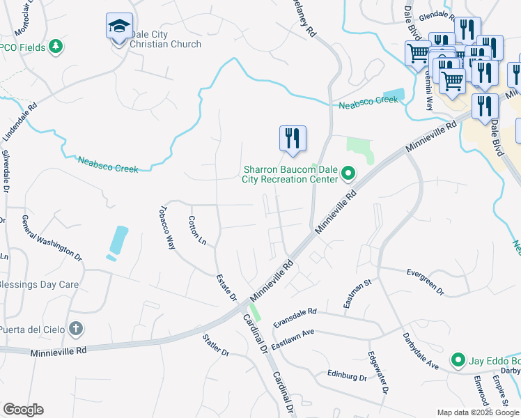 map of restaurants, bars, coffee shops, grocery stores, and more near 4661 Whitaker Place in Woodbridge