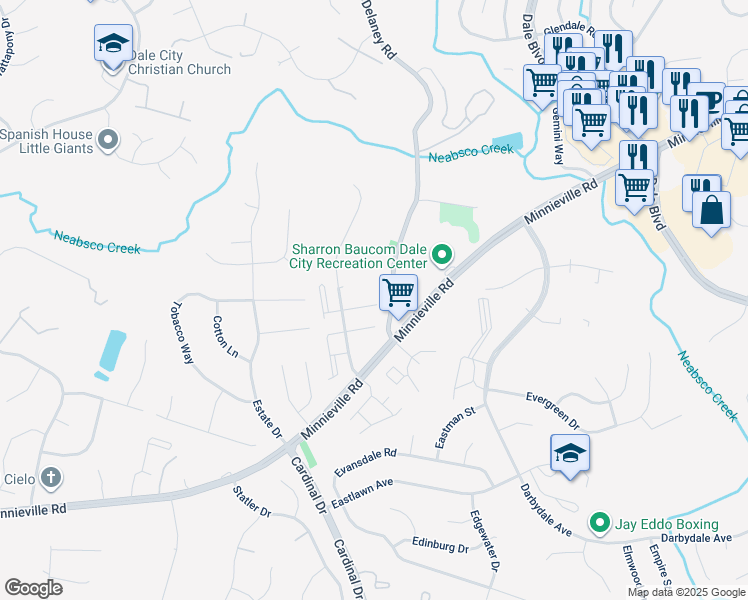 map of restaurants, bars, coffee shops, grocery stores, and more near 4604 Whitaker Place in Woodbridge