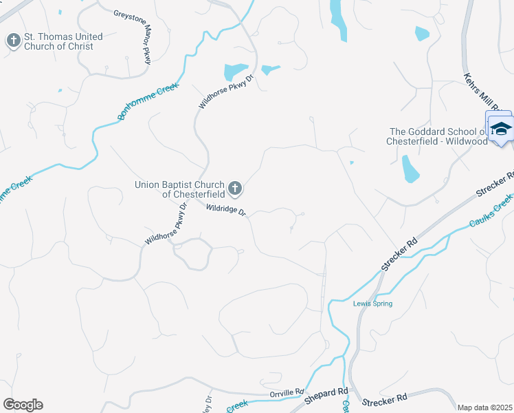 map of restaurants, bars, coffee shops, grocery stores, and more near 1355 Katsura Court in Wildwood