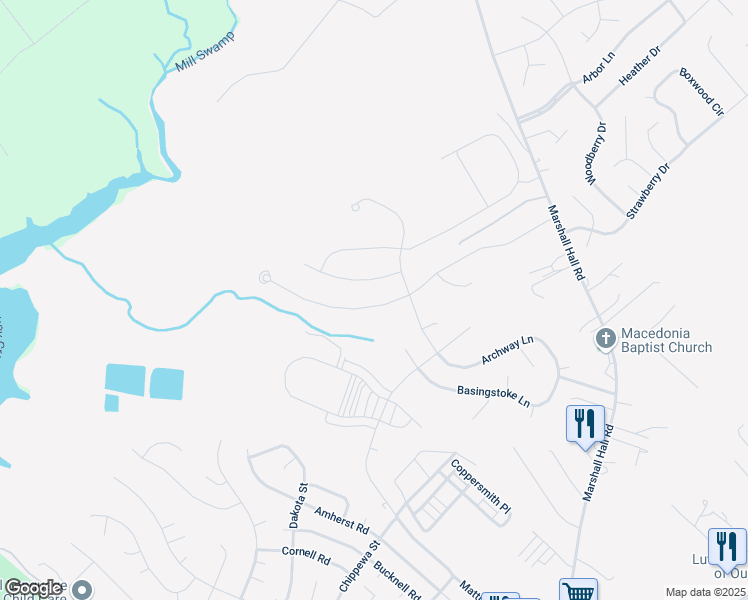 map of restaurants, bars, coffee shops, grocery stores, and more near 6770 McCormick Drive in Bryans Road