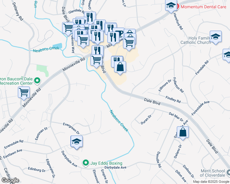 map of restaurants, bars, coffee shops, grocery stores, and more near 14401 Filarete Street in Woodbridge