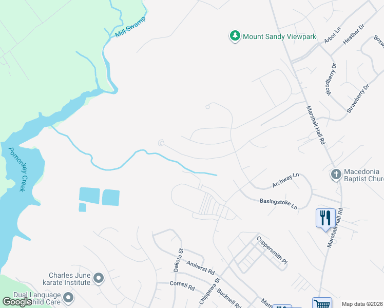 map of restaurants, bars, coffee shops, grocery stores, and more near 6734 McCormick Drive in Bryans Road