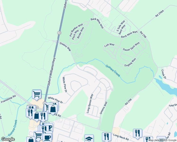 map of restaurants, bars, coffee shops, grocery stores, and more near 32796 Greens Way in Millsboro
