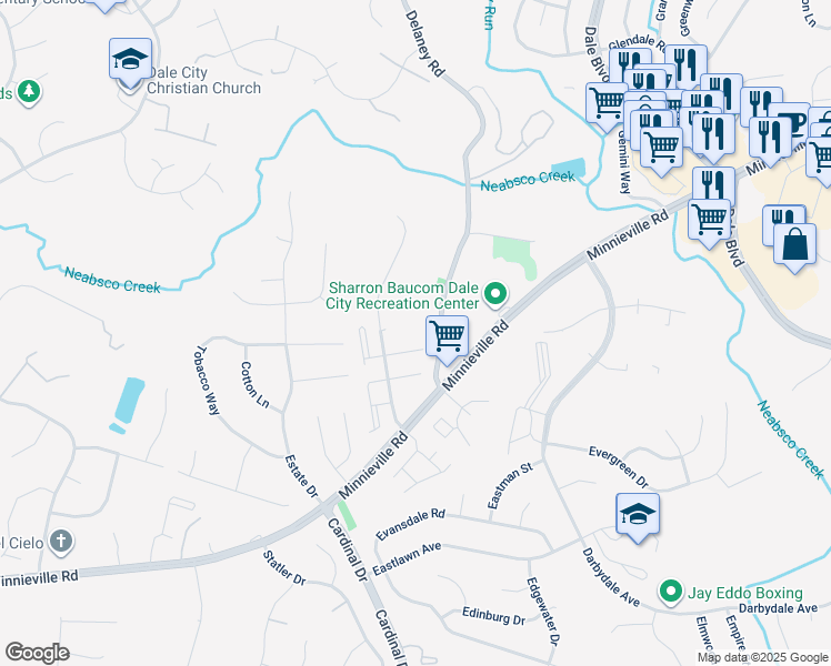 map of restaurants, bars, coffee shops, grocery stores, and more near 4629 Woodway Place in Woodbridge