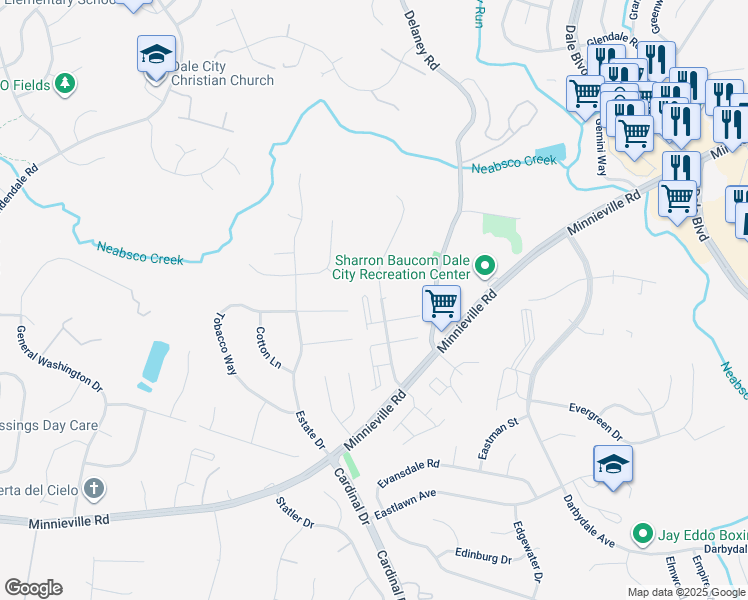 map of restaurants, bars, coffee shops, grocery stores, and more near 4674 Whitaker Place in Woodbridge