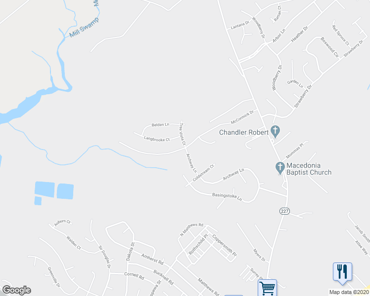 map of restaurants, bars, coffee shops, grocery stores, and more near 6705 McCormick Drive in Bryans Road