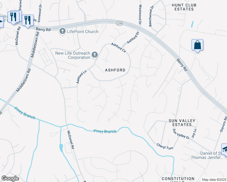 map of restaurants, bars, coffee shops, grocery stores, and more near 10606 Arron Court in Waldorf