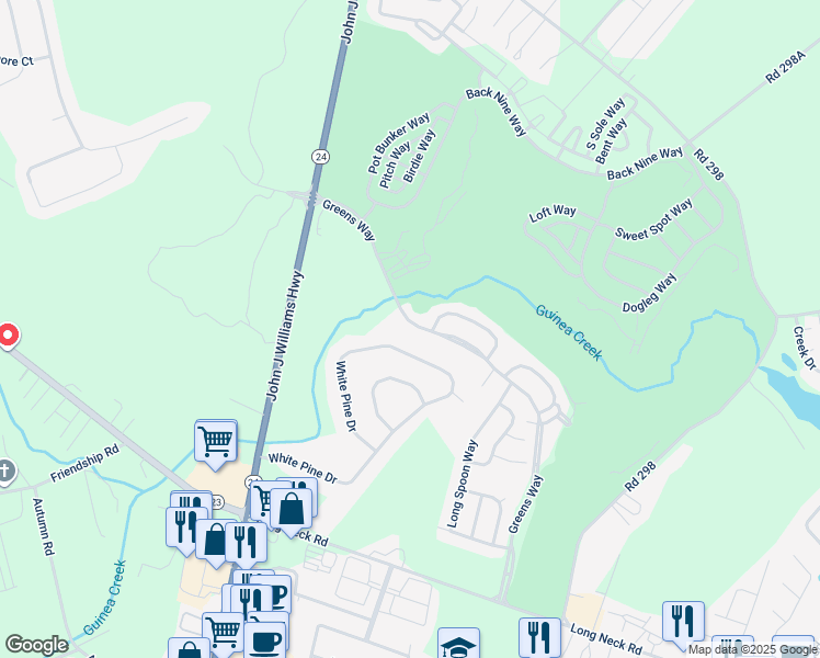 map of restaurants, bars, coffee shops, grocery stores, and more near 32809 Greens Way in Millsboro